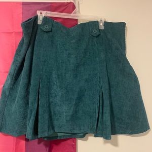 Teal 1960s/1970s inspired corduroy skirt
